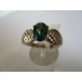 Sterling Silver and Green Topaz Ring