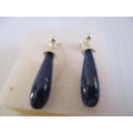 925 Sterling Silver  and Drop Lapis Lazuli Earrings