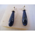 925 Sterling Silver  and Drop Lapis Lazuli Earrings