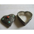Silver Lidded Heart Box