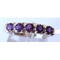 925 -Sterling Silver  and Genuine Amethysts Ring