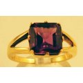 Solid 9 ct Yellow Gold and Genuine Amethyst Ring