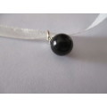 Sterling Silver  and Black Onyx  Pendant-