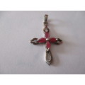 925 -Sterling Silver & Rubies Cross/ Pendant