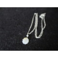 925 Sterling Silver Chain &  and Round Pearl  on MOP Necklace