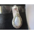 925 -Sterling Silver Marcasite and MOP Pendant
