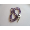 Sterling Silver , Marcasite and Genuine Amethysts  Necklace