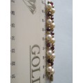 14 K Yellow Gold Clasp & Beads Bracelet with Faceted garnets and Cultured Pearls