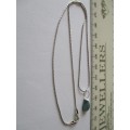 925 Sterling Silver Chain with Green Tourmaline Pendant