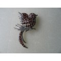 Solid 925 Sterling Silver and Genuine Garnets Brooch