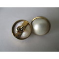 9ct Gold and Mabe`Pearl Earrings