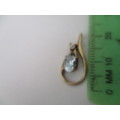 9ct Yellow Gold , Aquamarine and Diamond Pendant