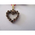 9ct Gold and Garnets `heart `Pendant