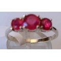 Solid Sterling Silver and Rubies Ring