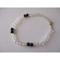 Sterling Silver , Crystals and Black Onyx Bracelet