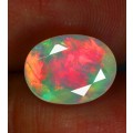 1.70ct.Rainbow Fire Opal plesant Oval  Faceted Cut 10x8 mm