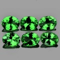 4x3mm 6 pcs Oval Fire Chrome Green Tsavorite Garnet