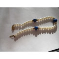 14K Glod Clasp & Beads , Lapis Lazuli and Cultured Pearls Bracelet