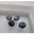4 pieces Genuine Round cut Blue sapphires T. W. 1.44ct
