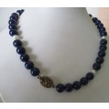 Genuine Lapis lazuli and Cultured Pearls Necklace