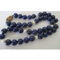 Genuine Lapis lazuli and Cultured Pearls Necklace