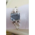 925 Sterling Silver and Blue Topaz Ring