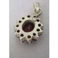 Sterling Silver and Genuine Garnets Pendant