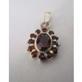 925 Sterling Silver and Garnets Pendant