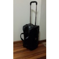 Brando Genuine Leather Black Duffel / Suitcase / Travel Bag on Wheels with telescopic handle !