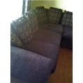 Black L Shaped Corduroy Couch