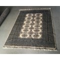 STUNNING GREY HAND-KNOTTED BOKHARA PERSIAN CARPET! 1800mm - 1330mm