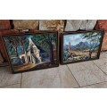 STUNNING PAIR OF GILT FRAMED ORIGINAL OIL ON CANVAS PAINTINGS *SIGNED*