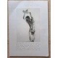 Diane Victor - Lithograph - Ashes to Ashes - 297mm x 210mm - double sided with pencil message