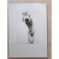 Diane Victor - Lithograph - Ashes to Ashes - 297mm x 210mm - double sided with pencil message