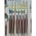 Vintage Crest Eldan (ELD2) Brown Flatware Stainless steel Canteen of Cutlery (6 place setting)