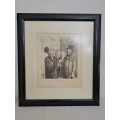 Four Vintage Legal Art Work Prints in Black Frames