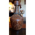 Vintage Jeype Goat Leather Strapped Bottle Featuring Don Qui-jote