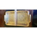 Vintage Etched Indian Brass Tray