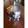 Silver Plated Lidded sugary Bowl Plus Spoon