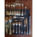 Assorted Vintage Silver Plated Spoons, Knives and Forks. Marked
