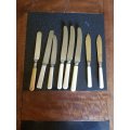 Assorted Anitque Bone Handle Knives. Marked