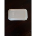 FREE SHIPPING!!!  Beautiful Vintage Milk Glass Butter Dish. Makers Mark