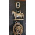 Vintage  Brass Horse Medallions on Leather Bridal.