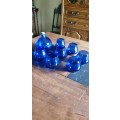 Stunning Blue Glass Decanter Set