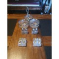 Gorgeous Silver Plated Condiment Server Plus Salt & Pepper Shakers