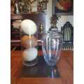 Two Beautiful Glass Vases Plus 3 Ostrich Eggs