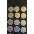 Collectable South African R1 Coins. 1970`s-1990`s