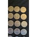 Collectable South African R1 Coins. 1970`s-1990`s