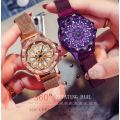 Christmas Special !!! Lucky Women Wrist Watches Rotating Flower Watches with magnetic strap