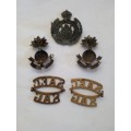 South African Engineers corps cap, collar, and title badges